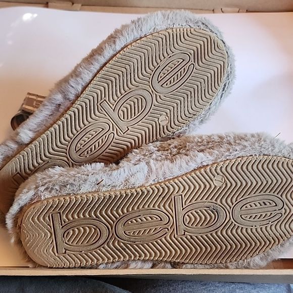 Bebe fluffy grey slippers women’s size 7 - Picture 4 of 5